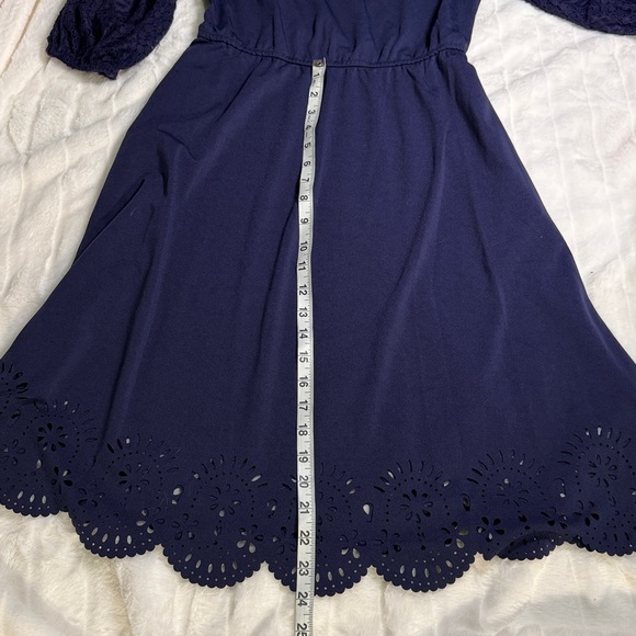 💙Grace Karin Navy Midi Dress with Lace Sleeves - Picture 11 of 16